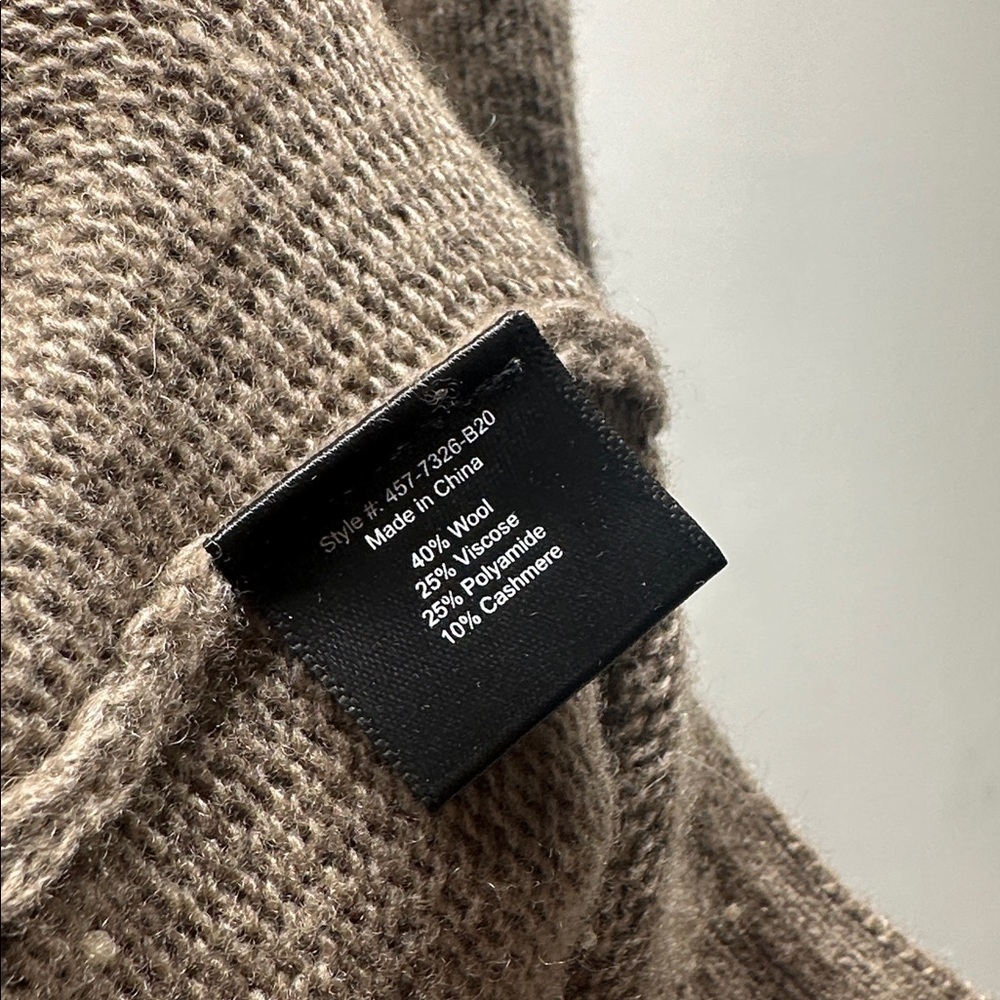 Jenni Kayne Everyday Sweater Cashmere Wool Knit Blend Long Sleeve Taupe Brown XS - Picture 8 of 10